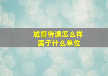 城管待遇怎么样 属于什么单位